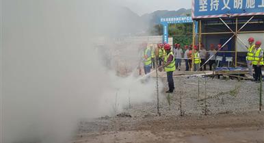 施工现场变乱应急接济演练